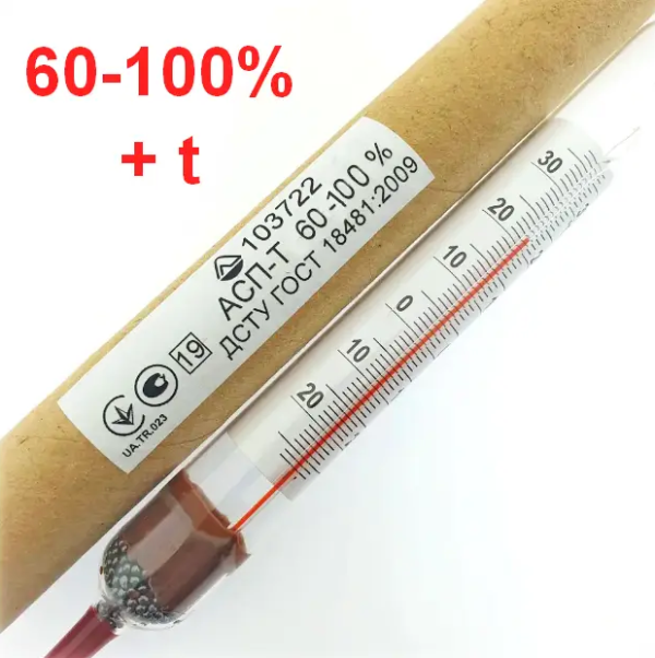 Ареометр для спирта (спиртомер) АСП-Т 60-100